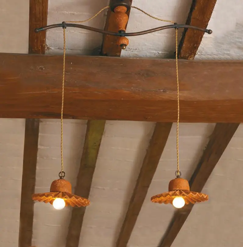 lampadario a soffitto stile rustico