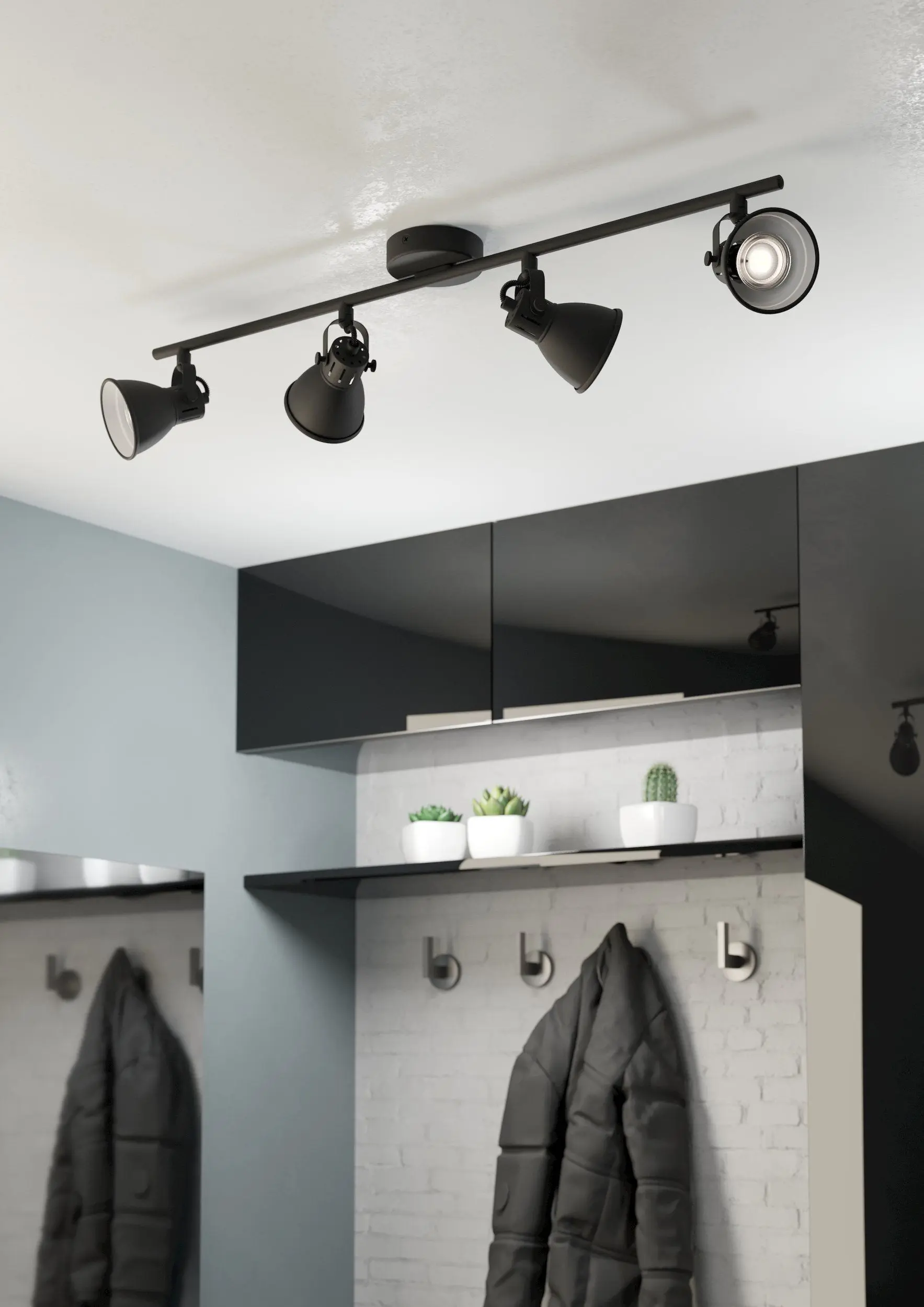 illuminazione soggiorno con binari