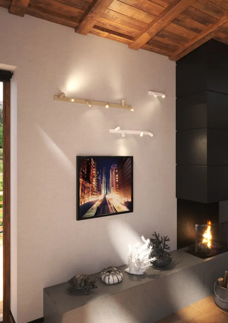 illuminazione con binari e faretti