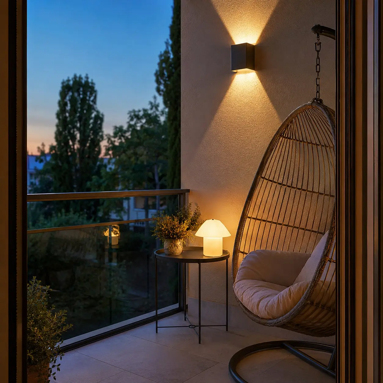 illuminazione per un balcone piccolo