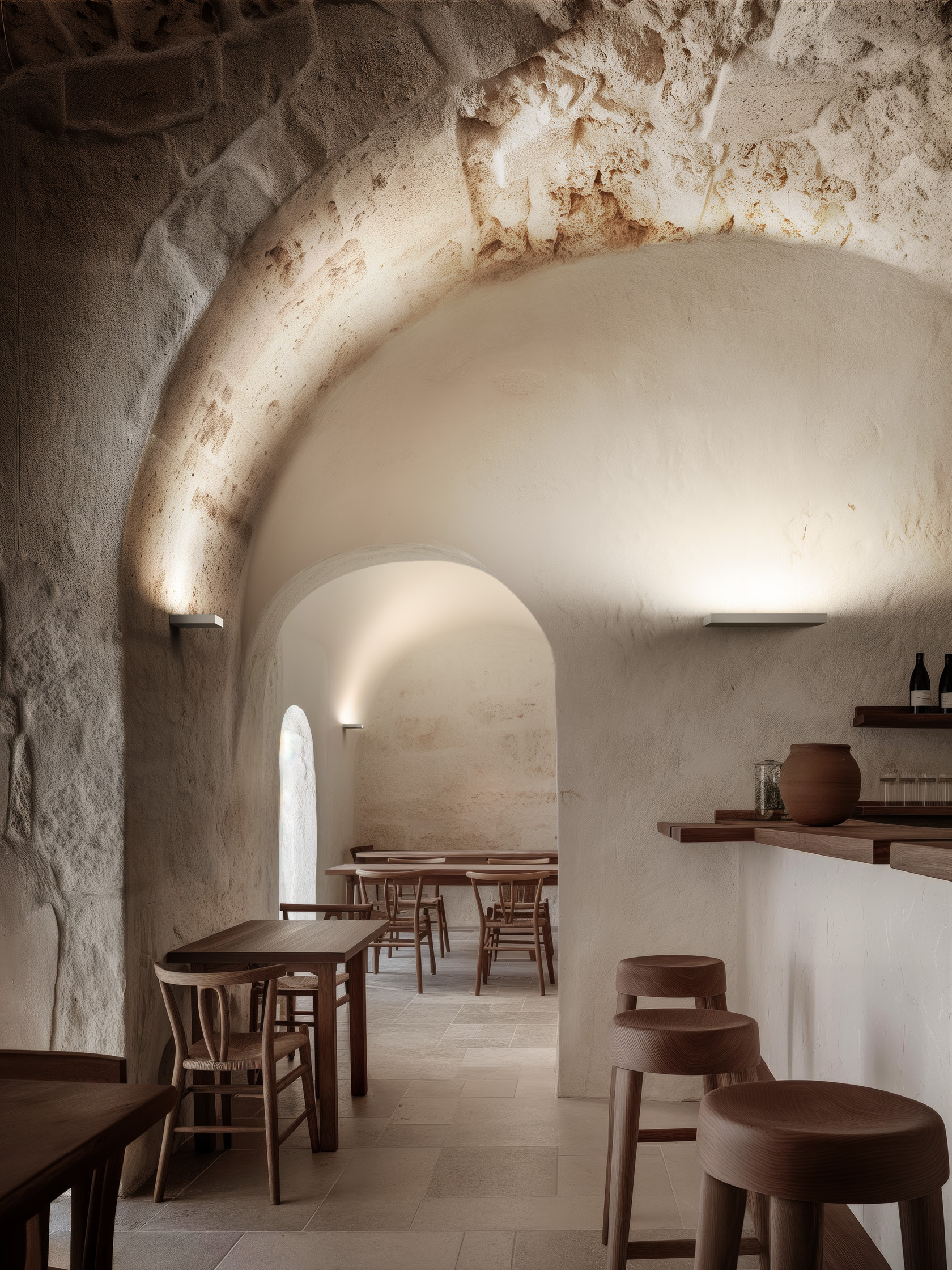 illuminazione pareti in pietra